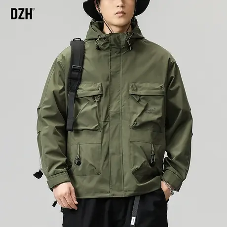 男士机能风冲锋衣男款工装外套潮牌男2023新款美式夹克户外登山服商品大图