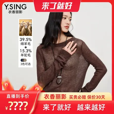 【来了就好】衣香丽影微透空气针织衫商品大图