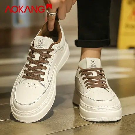 奥康男鞋2026新款春季潮流百搭运动休闲板鞋男款增高透气小白鞋子图片