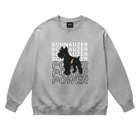 趣味可爱雪纳瑞圆领卫衣男女2023新款设计感小众青少年薄款上衣商品大图