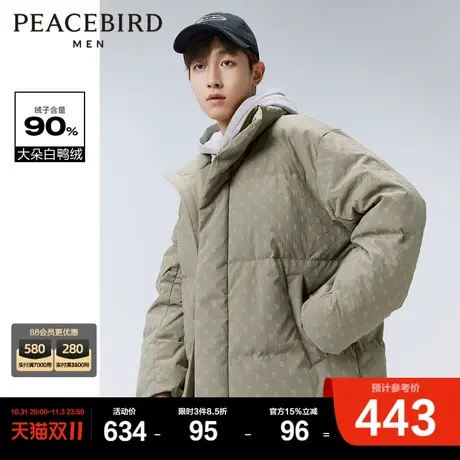 太平鸟男装 满印老花羽绒服时尚保暖面包服图片