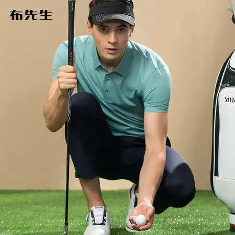 MrBu布先生无缝烫贴翻领丝光棉吸湿快干Polo抗皱运动男T恤AT11801商品大图