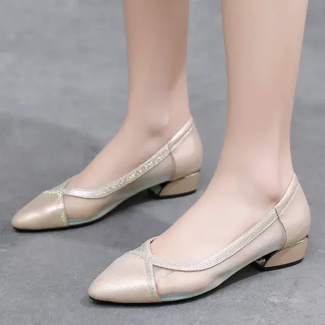 新款时尚包头网纱鞋平底舒适一脚蹬透气大码凉鞋41一43女春季2025图片