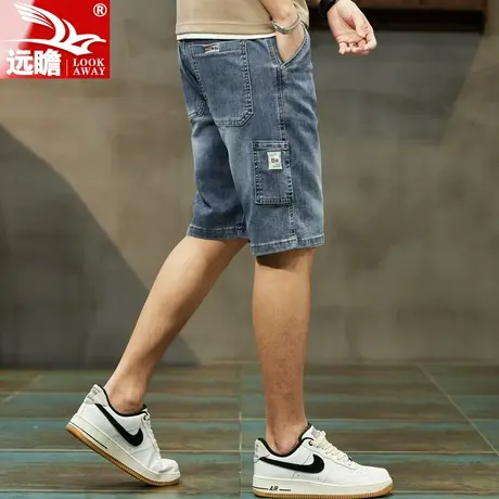 牛仔短裤男生夏季薄款宽松直筒五分裤潮牌工装男士休闲中裤子男款商品大图