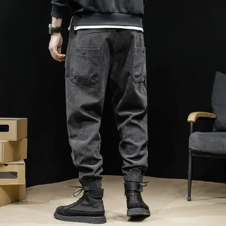 运动裤子男秋冬款松紧腰大码秋季男士2023新款休闲男裤灯芯绒冬季图片