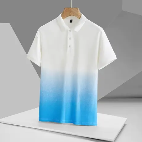 短袖T恤男2023夏季新款半袖t翻领速干polo衫宽松男士休闲运动上衣商品大图