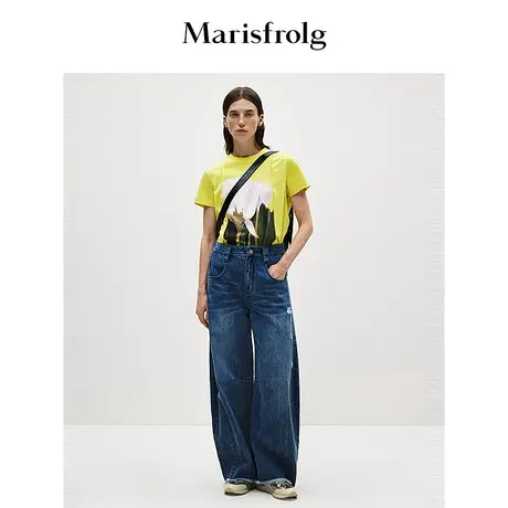 【艺术匠坊】玛丝菲尔郁金香艺术印花纯棉短袖t恤女图片