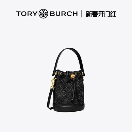 【12期免息】TORY BURCH汤丽柏琦 黑金系列 迷你老花水桶包152130商品大图
