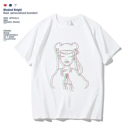 2023夏季国潮哪吒印花t恤男短袖情侣装摇滚音乐节痛仰乐队体恤商品大图