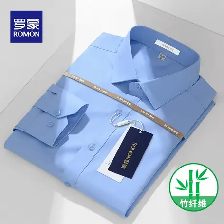 Romon/罗蒙衬衫长袖男公务员面试衬衣抗皱商务正装春季新品图片