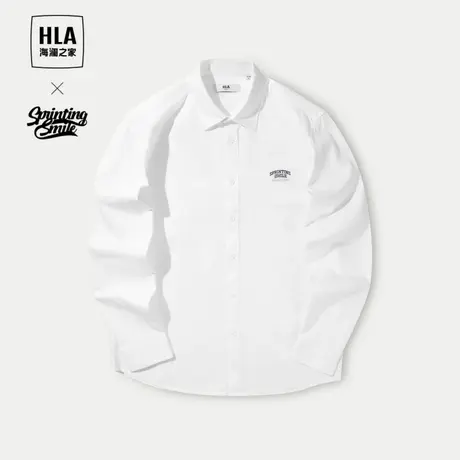 HLA/海澜之家SPRINTING SMILE系列长袖衬衫24春夏新款纯棉衬衣男图片