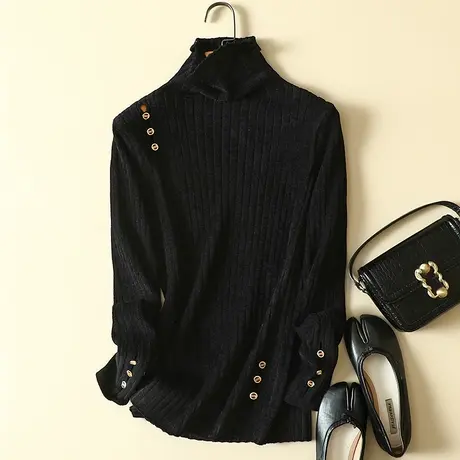 天鹅绒堆堆高领保暖毛衣打底衫女内搭加厚秋冬2021年新款爆款洋气商品大图