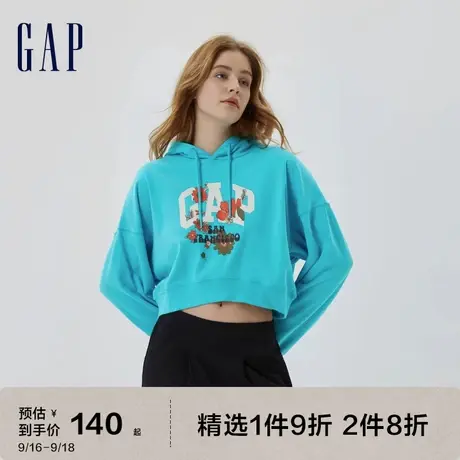 Gap女装秋季美式花卉LOGO法式圈织软卫衣615063时尚运动上衣图片