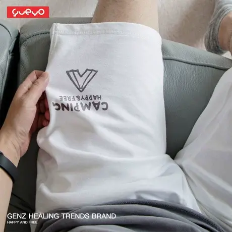 悦游 露营短裤 纯棉透气凉爽 帐篷中裤男潮牌ins夏季宽松休闲裤商品大图