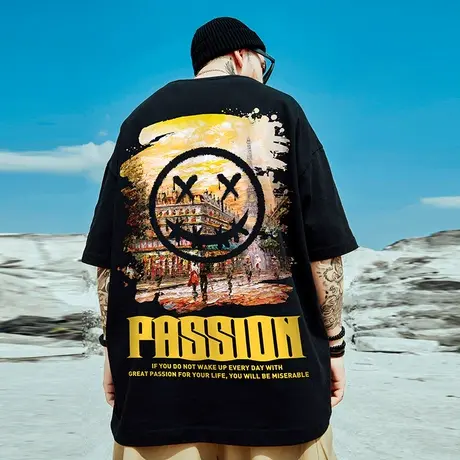 夏季胖子oversize小恶魔国潮短袖T恤男潮ins潮牌潮流情侣大码半袖商品大图