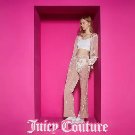 Juicy Couture橘滋新款玫瑰花园彩钻丝绒女休闲裤商品大图