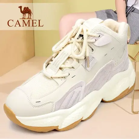 Camel/骆驼女鞋冬季款加绒棉旅游厚底轻便百搭时尚户外休闲潮鞋子商品大图