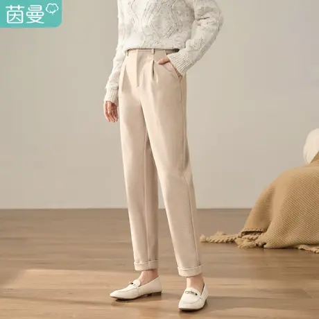 【商场同款】茵曼女冬新款宽松时尚百搭遮肉显瘦九分萝卜裤商品大图