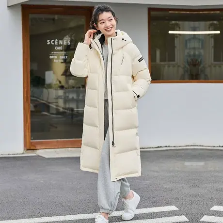坦博尔2023年新款羽绒服女中长款过膝韩版连帽加厚保暖秋冬外套潮图片