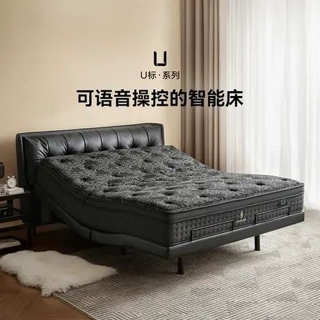 【U标·潮汐】全友家居现代简约主卧高端大气电动智能头层牛皮床商品大图
