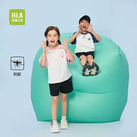 HLA/海澜之家云柔棉圆领短袖T恤25夏季新甜美宝宝防蚊上衣女童商品大图
