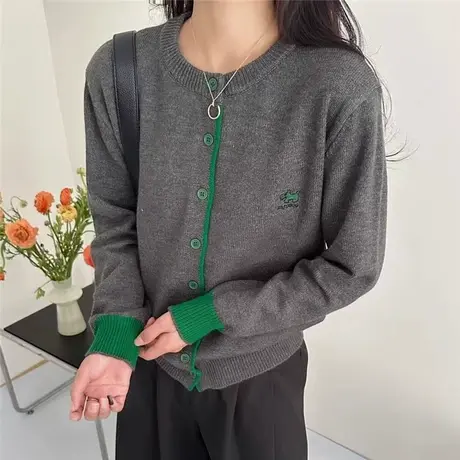 春装薄款女士针织开衫外套女2025新款超好看独特漂亮短款上衣洋气商品大图