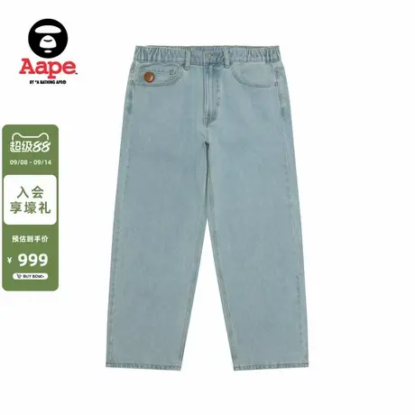Aape旗舰店男装秋冬小标徽章简约潮流休闲水洗牛仔裤C632XAP商品大图