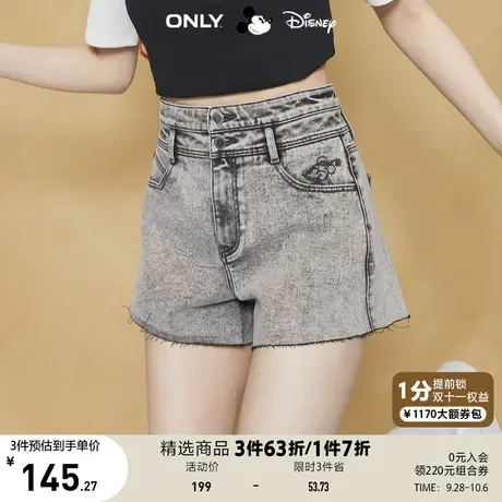 ONLY奥莱夏季迪士尼米奇联名高腰A字短裤牛仔裤女商品大图