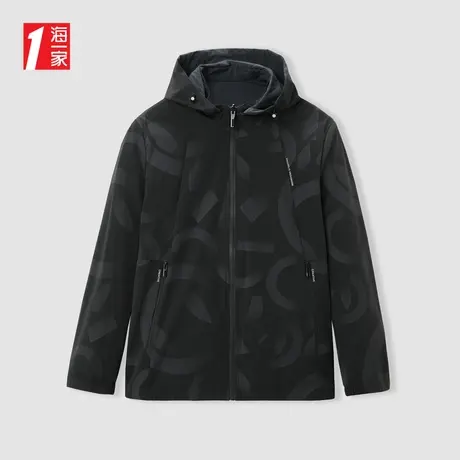 海一家时尚两面穿外套2023秋季新款青春休闲可脱帽夹克男商品大图