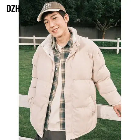 男士美式灯芯绒棉服男2023新款冬季加厚情侣装棉衣外套冬装面包服商品大图