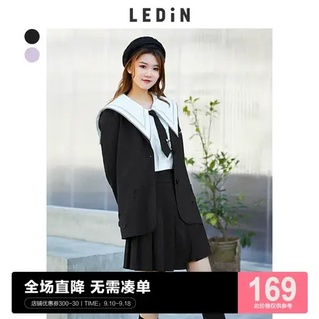 乐町简约西服休闲秋季新款蝴蝶结镂空西装C5BAC1302图片