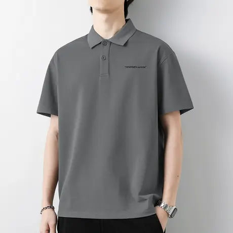 短袖t恤男装翻领冰丝凉感polo衫保罗上衣服字母印花夏季有领半袖商品大图