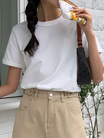 白色仿棉短袖t恤女夏季2023新款欧货洋气减龄胖mm大码女装上衣服图片