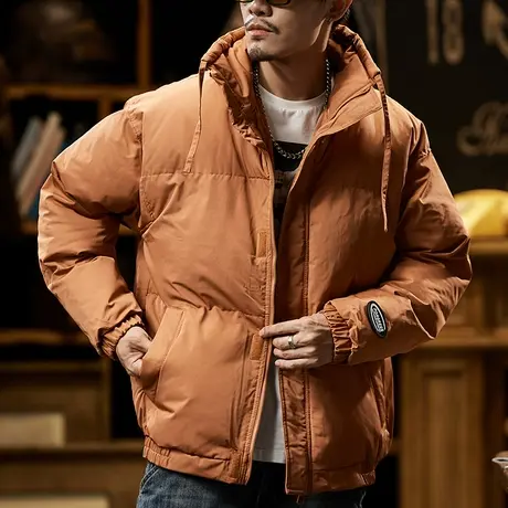 潮流舒适美式棉服外套男士宽松保暖休闲秋冬百搭男装潮流外套男图片