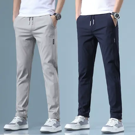 夏天夏裤春秋款运动休闲裤男士直筒宽松中年爸爸西裤男裤夏季薄款商品大图