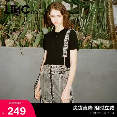 【商场同款】LINC金羽杰夏季活力背带工装牛仔短裙女S212DK323商品大图