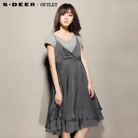 sdeer圣迪奥专柜正品层叠裙摆两件套连衣裙2281202图片