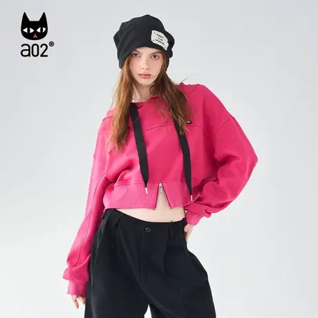 【呼呼严选专享】a02甜酷连帽卫衣女2023秋新品宽松卫衣商品大图