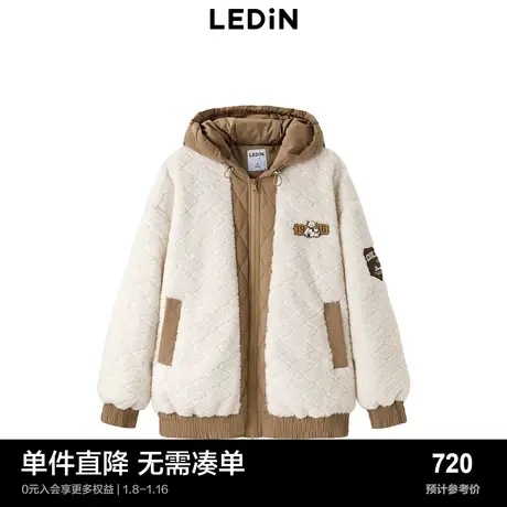 【商场同款】乐町冬季新款美式学院风仿羊羔毛外套C2AED4340图片