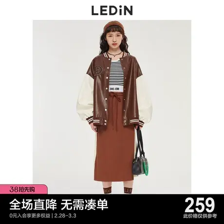 乐町拼接棒球服外套春季新款短外套女C3BBC3301图片