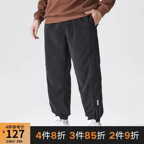 GxxH潮牌大码男装2023秋冬灯芯绒男士宽松休闲裤潮流哈伦束脚裤商品大图