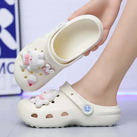 洞洞鞋女款夏季外穿两用休闲防滑包头拖鞋踩屎感运动厚底沙滩凉鞋商品大图