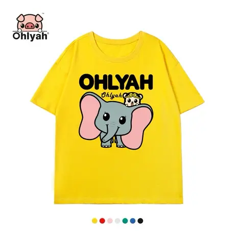 Ohlyah小飞象短袖t恤女装2023新款潮流纯棉上衣半袖圆领学生衣服图片