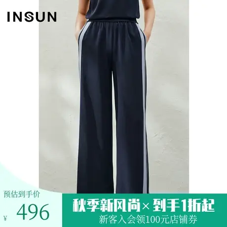 恩裳2023夏款新款舒适仿醋酸休闲裤轻薄垂顺易打理直筒裤图片