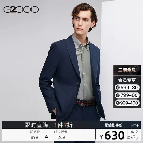 G2000男装暗纹时尚剪裁可机洗秋季商务通勤西装图片