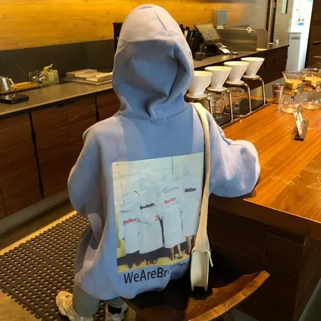 polo卫衣女秋冬2018新款韩版潮宽松mschf加绒加厚ins港风外套cec图片