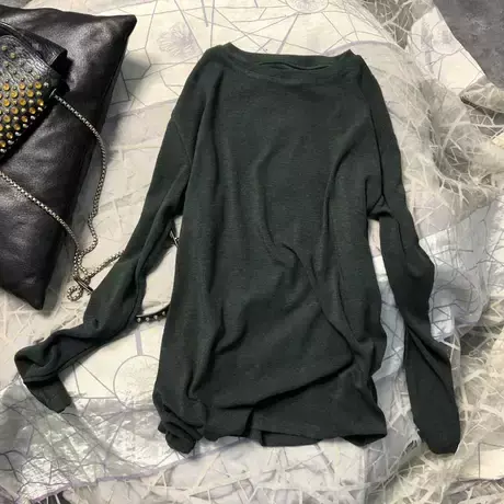 7色春秋打底衫女韩国定制纯色上衣黑白贴布圆领内搭长袖t恤上衣服商品大图