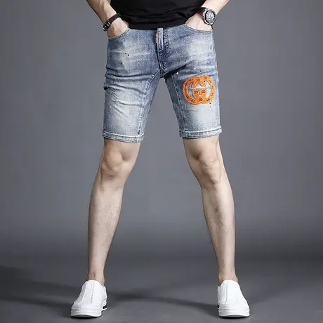 夏季薄款牛仔短裤男五分裤2022年新款四分裤男潮牌潮流男士中裤商品大图