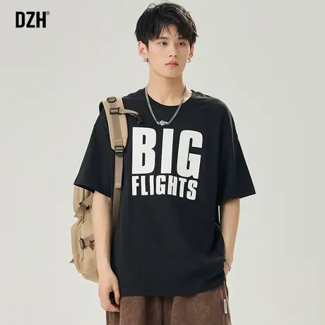 男士黑色短袖男款夏季印花纯棉大码t恤男夏季打底衫体恤半袖衣服商品大图