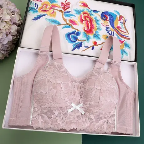 美容院大胸显小内衣女薄款乳胶杯夏季文胸无钢圈防下垂收副乳胸罩图片